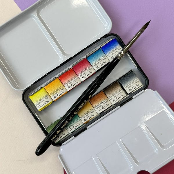 A. Gallo Watercolour Set A. Gallo - Handmade Watercolour Set - Classic Palette - 12 Half Pans