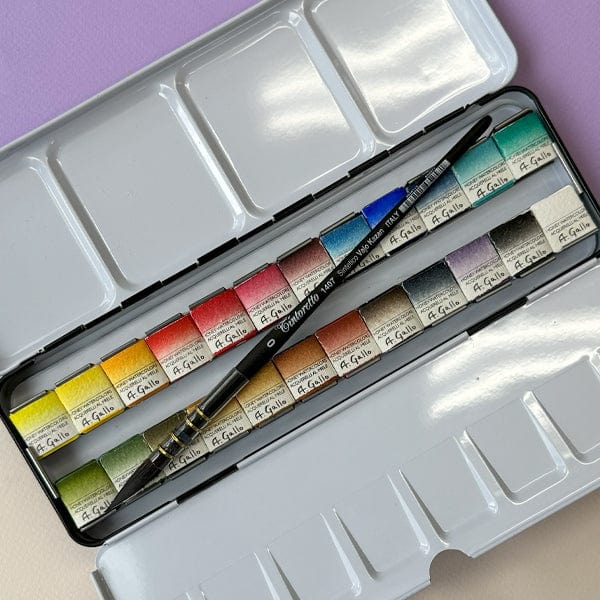 A. Gallo Watercolour Set A. Gallo - Handmade Watercolour Set - Classic Palette - 24 Half Pans