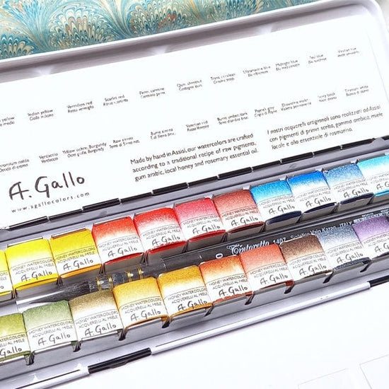 A. Gallo Watercolour Set A. Gallo - Handmade Watercolour Set - Classic Palette - 24 Half Pans