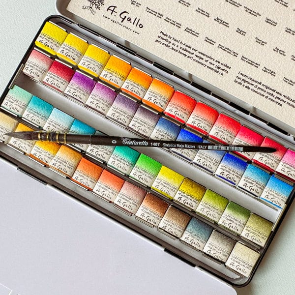 A. Gallo Watercolour Set A. Gallo - Handmade Watercolour Set - Collection Palette - 48 Half Pans