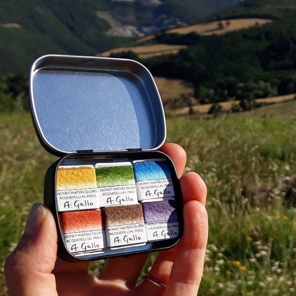 A. Gallo Watercolour Set A. Gallo - Handmade Watercolour Set - Landscape Palette - 6 Half Pans