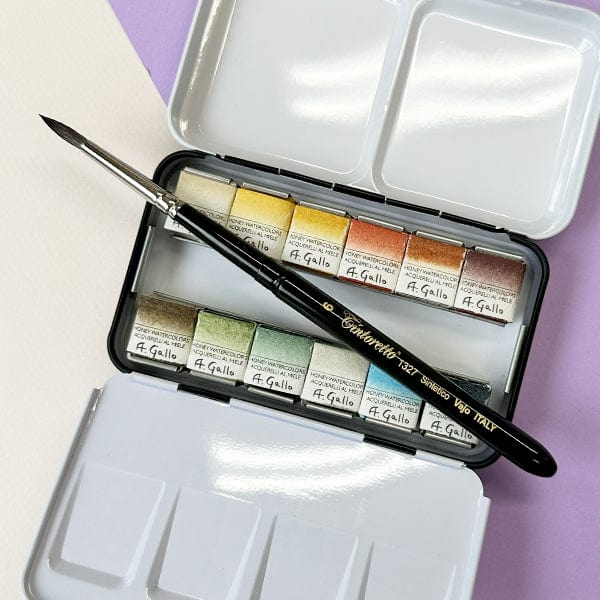 A. Gallo Watercolour Set A. Gallo - Handmade Watercolour Set - Naturale 1 Palette - 12 Colour Set