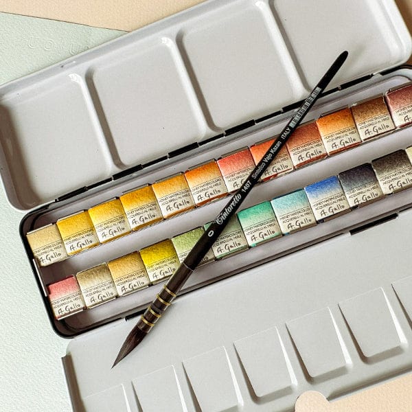 A. Gallo Watercolour Set A. Gallo - Handmade Watercolour Set - Naturale Palette - 24 Half Pans