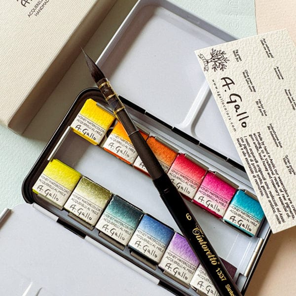 A. Gallo Watercolour Set A. Gallo - Handmade Watercolour Set - Signature 1 Palette - 12 Half Pans