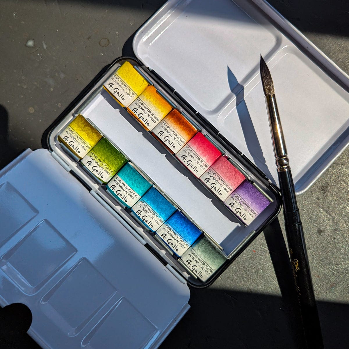 A. Gallo Watercolour Set A. Gallo - Handmade Watercolours - Botanical Palette - Set of 12 Half Pans