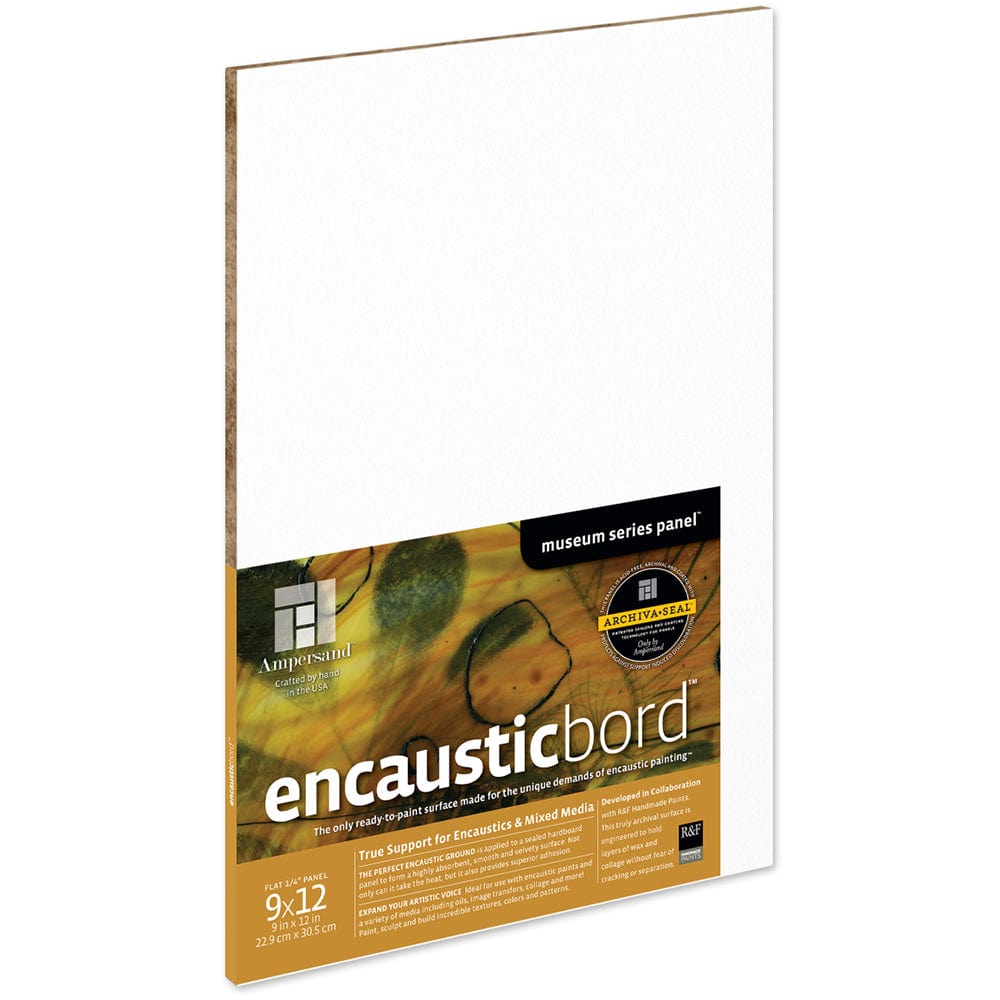 Ampersand Primed Wood Panel Ampersand - Encausticbord - 1/4" Depth - 9x12"