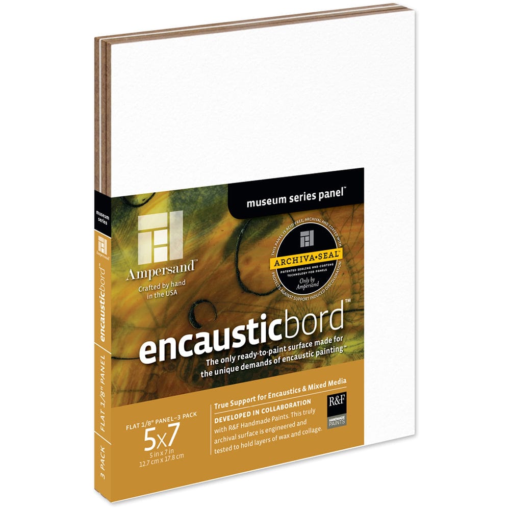 Ampersand Primed Wood Panel Copy of Ampersand - Encausticbord - 1/8" Depth - 5x7" - 3 Pack