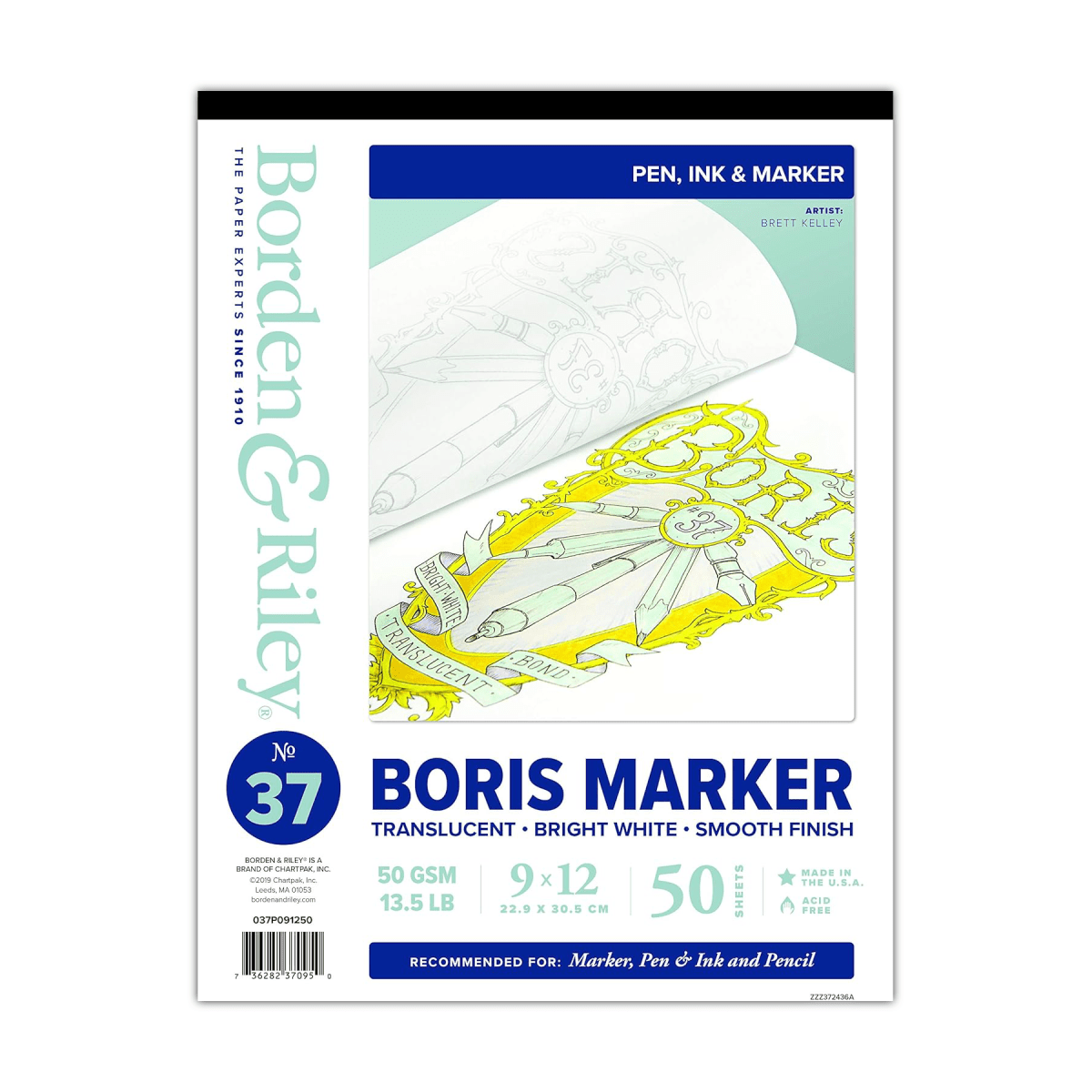 Borden & Riley Marker Pad Borden & Riley - #37 Boris Marker Layout - 9x12" Pad