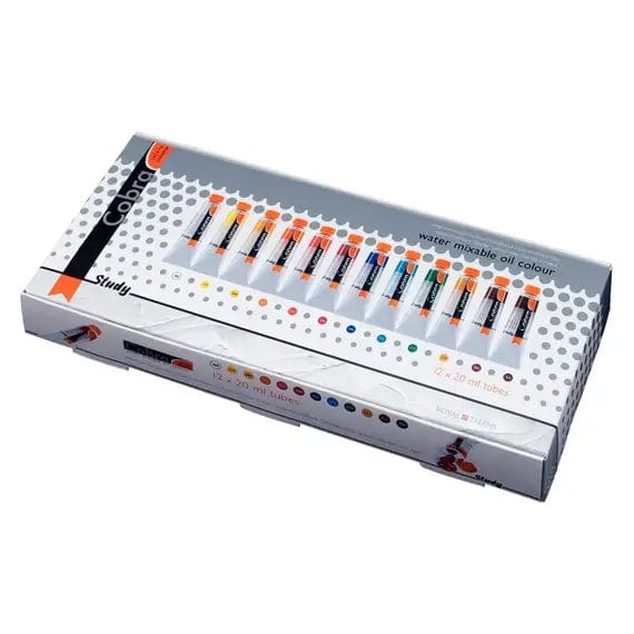 Cobra Water Mixable Oil Colour Set Cobra - Study - Water Mixable Oil Colours - Set of 12 x 20mL Tubes - Item #258201412