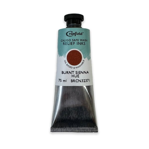 Cranfield Colours Block Printing Ink Cranfield - Caligo Safe Wash Relief Ink - 75mL Tube - Burnt Sienna Hue - Item #BRCN32371