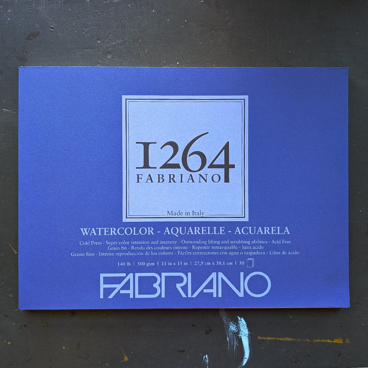 Fabriano Watercolour Pad - Gluebound Fabriano - 1264 - Watercolour Pad - 140lb - 11x15" Landscape