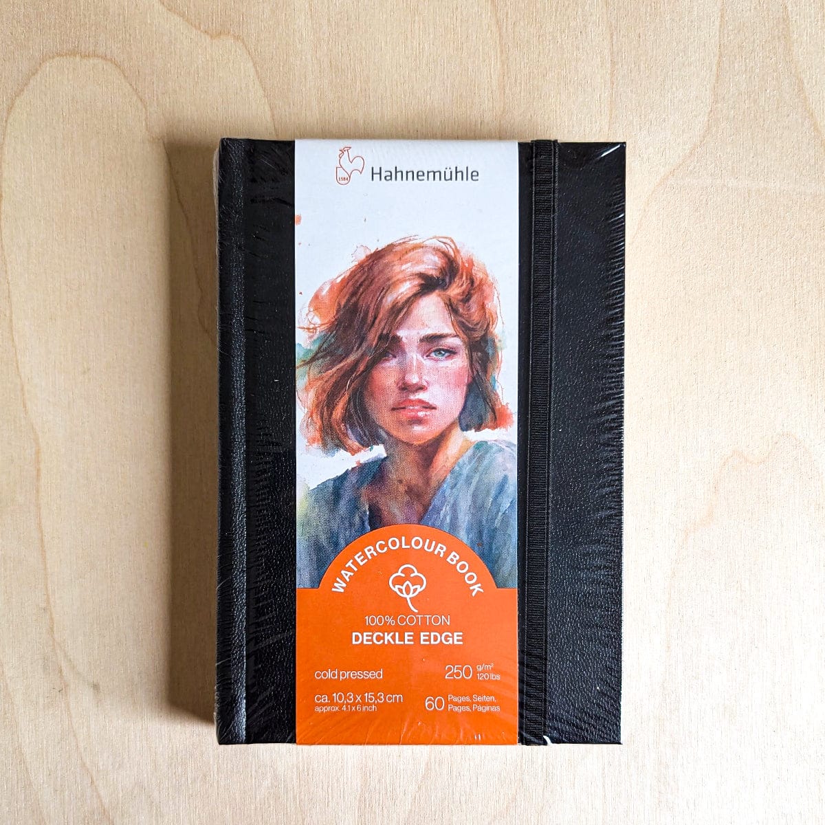 Hahnemühle Watercolour Pad - Hardcover Hahnemühle - 100% Cotton Deckle Edge Watercolour Book - 10.3x15.3cm - Portrait Style