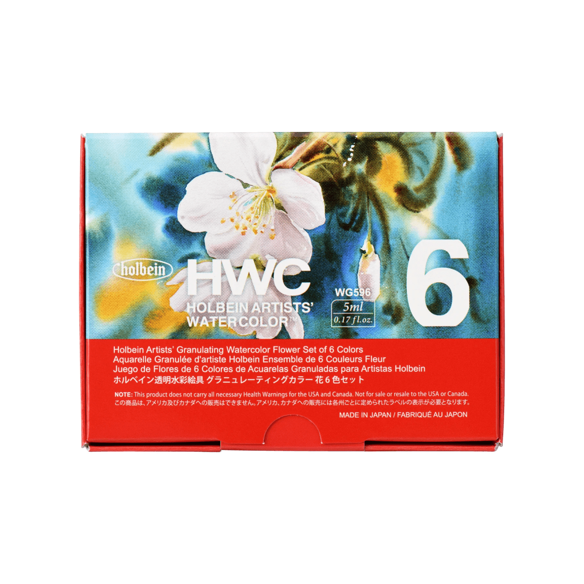 Holbein Artist Materials Watercolour Set Holbein - Artists' Granulating Watercolour - Flower - Set of 6 Colours - 5mL Tubes