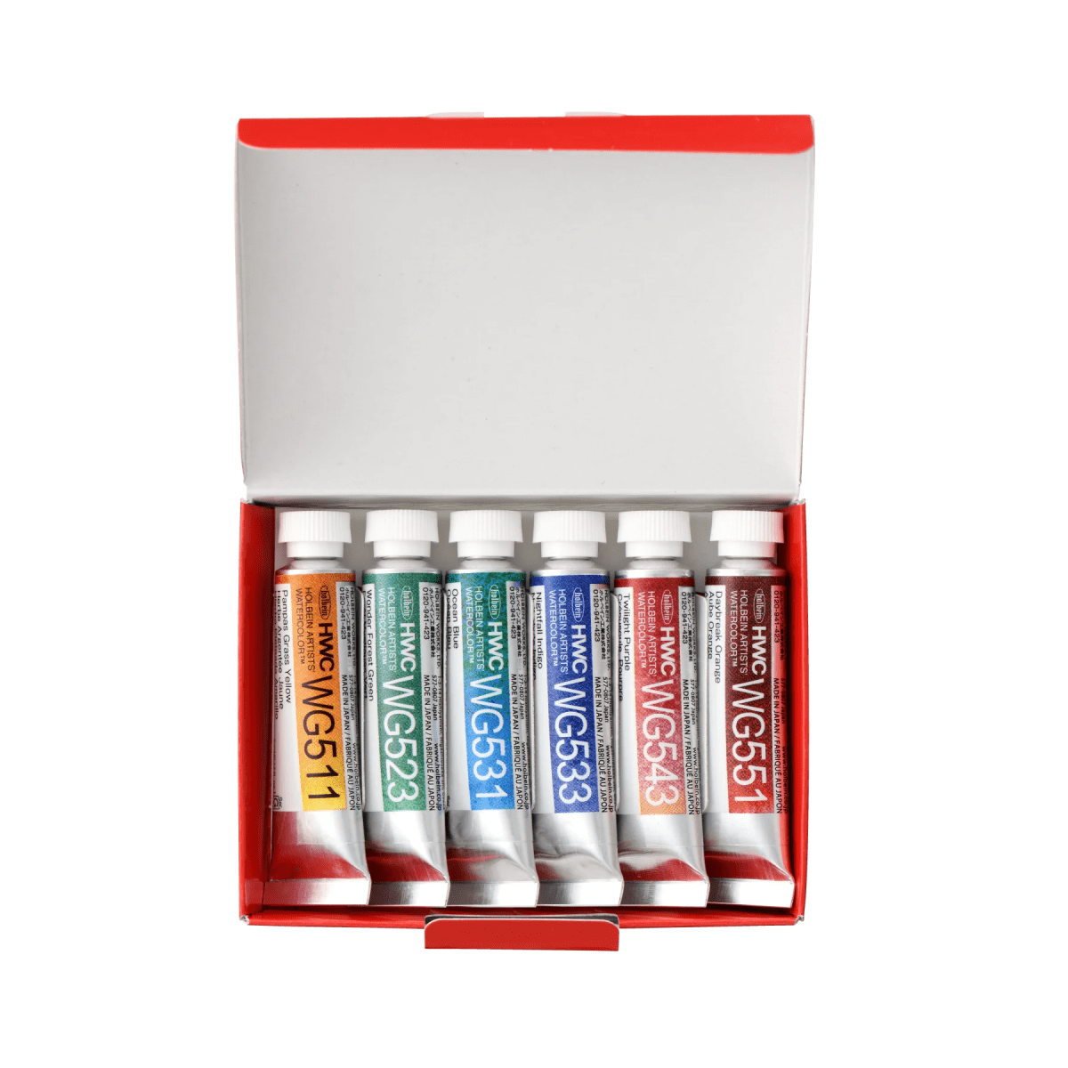 Holbein Artist Materials Watercolour Set Holbein - Artists' Granulating Watercolour - Landscape - Set of 6 Colours - 5mL Tubes