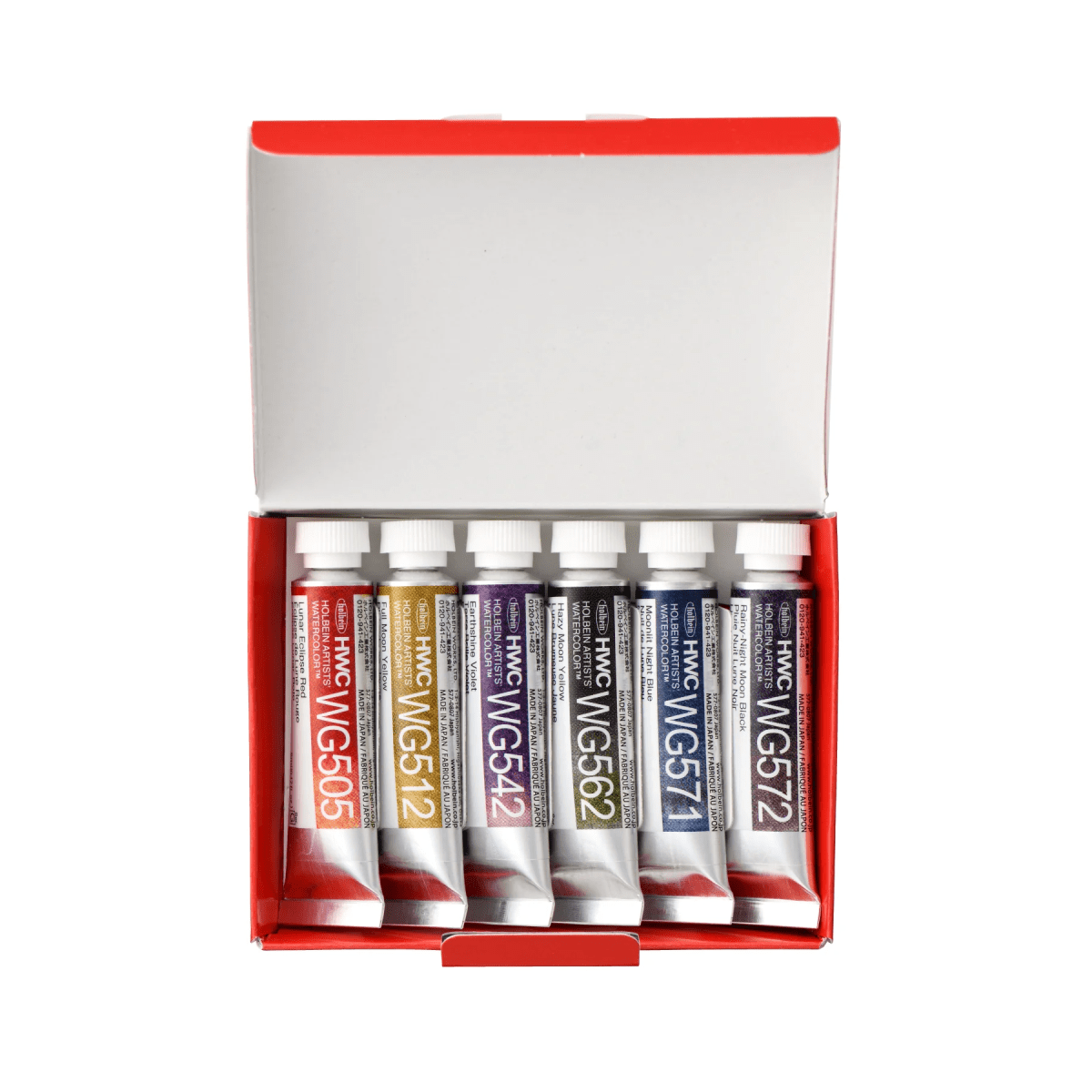 Holbein Artist Materials Watercolour Set Holbein - Artists' Granulating Watercolour - Moon - Set of 6 Colours - 5mL Tubes