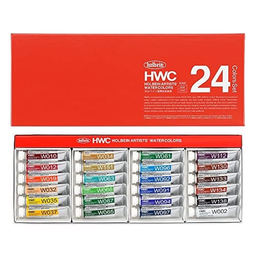 Holbein Artist Materials Watercolour Set Holbein - Artists' Watercolour - Set of 24 Colours - 5mL Tubes - Item #W405