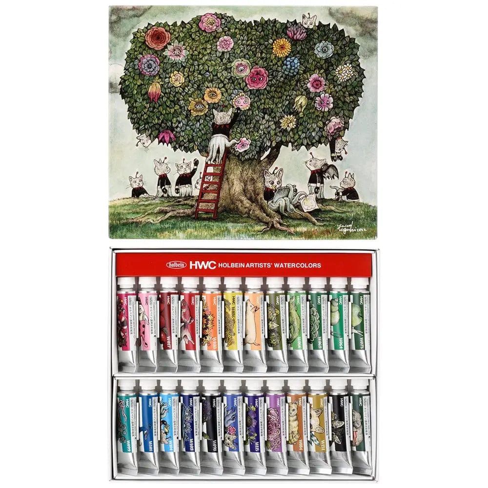 Holbein Artist Materials Watercolour Set Holbein - Artists' Watercolour - Yuko Higuchi's 24 Colour Set Collection - 5mL Tubes - Item #XW441