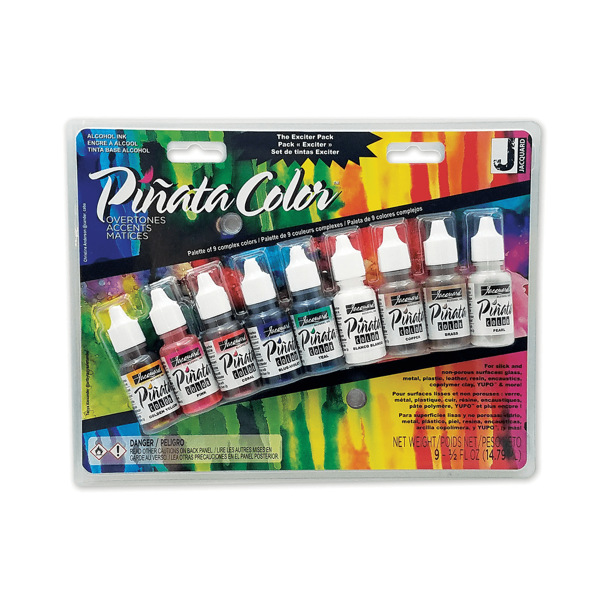 Jacquard Alcohol Ink Jacquard - Piñata Color Alcohol Ink - Overtones Exciter Pack - 9 Colours