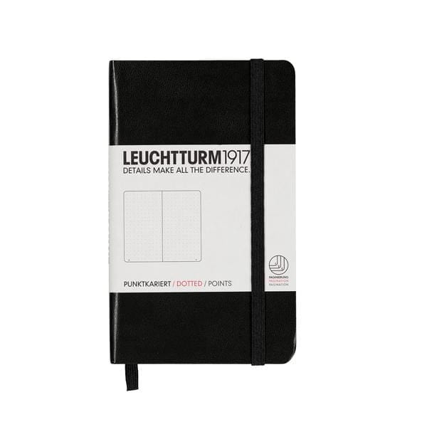 Leuchtturm1917 Notebook - Ruled Black / Dotted Leuchtturm1917 - Pocket Notebook - Hardcover - A6