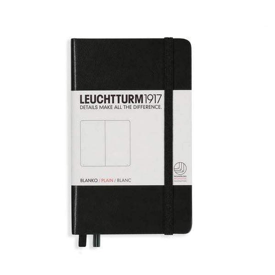 Leuchtturm1917 Notebook - Ruled Black / Plain Leuchtturm1917 - Pocket Notebook - Hardcover - A6