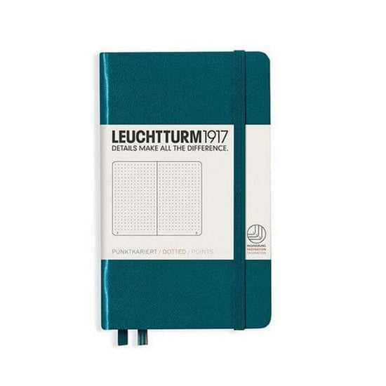 Leuchtturm1917 Notebook - Ruled Pacific Green / Dotted Leuchtturm1917 - Pocket Notebook - Hardcover - A6