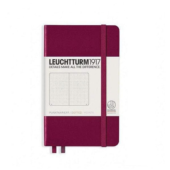 Leuchtturm1917 Notebook - Ruled Port Red / Dotted Leuchtturm1917 - Pocket Notebook - Hardcover - A6