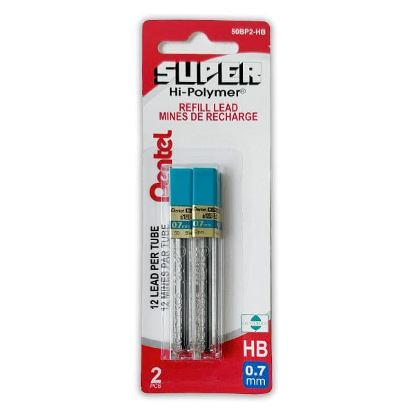 Pentel Lead Refill Pentel - Hi-Polymer SUPER - 0.7mm HB Lead - 2x12 Pieces