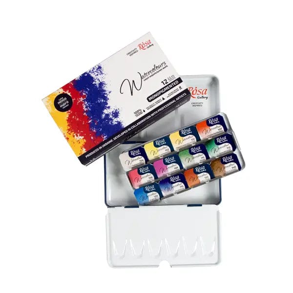 ROSA Fine Art Materials Watercolour Set ROSA Gallery - Watercolour Travel Set - 12 Colours - Monopigmented Palette - Item #3403212
