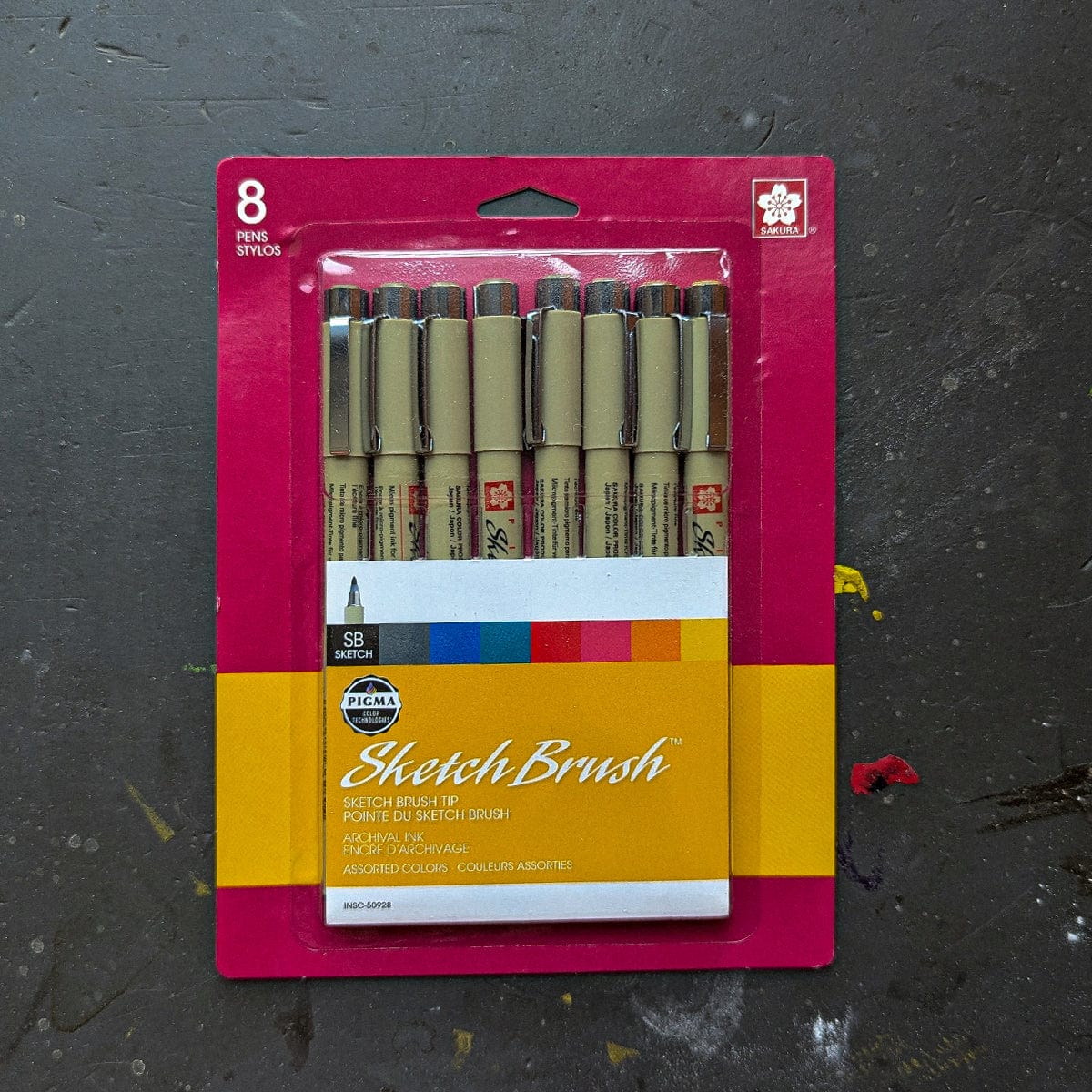 Sakura Brush Pen Set Sakura - Pigma Sketch Brush Pens - Set of 8 Colours