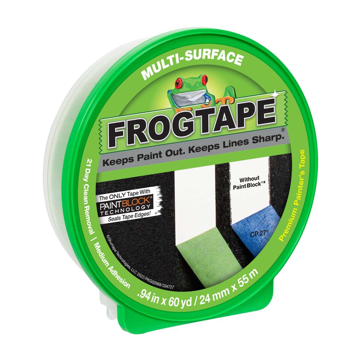 Shurtech Tape Roll Frogtape - Painter's Tape - 24mm x 50m Roll - Multi-Surface - Item #332769