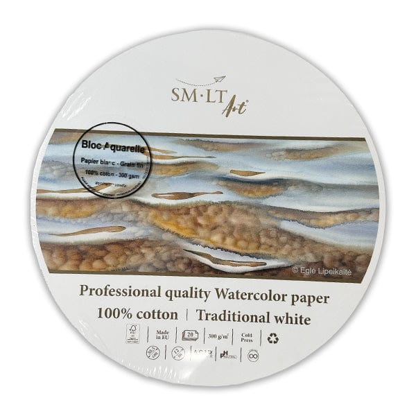 SM-LT Watercolour Block SM-LT - Watercolour Block - 30.5cm Round - 300gsm Cold Press Paper - Item #3AS-20(300)/PRO/FSC