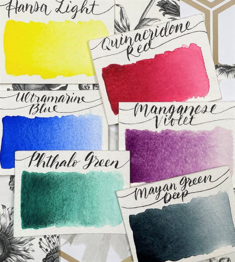 Stoneground Paint Co. Watercolour Set Stoneground - Watercolour Half Pan Set - 6 Colours - Cool Botanical