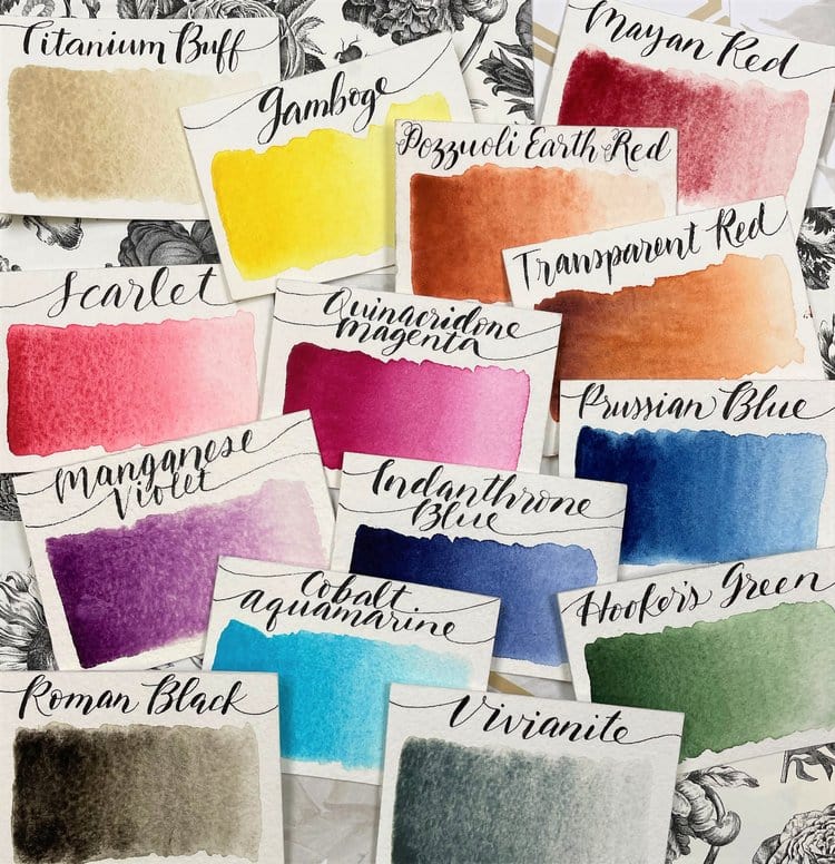 Stoneground Paint Co. Watercolour Set Stoneground - Watercolour Half Pans - Set of 14 Colours - Night Garden