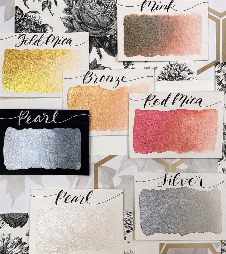 Stoneground Paint Co. Watercolour Set Stoneground - Watercolour Half Pans - Set of 6 Colours - Metallic