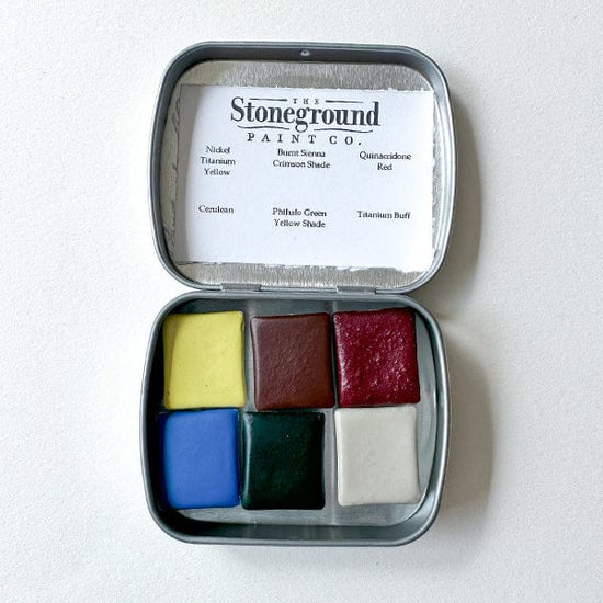 Stoneground Paint Co. Watercolour Set Stoneground - Watercolour Half Pans - Set of 6 Colours - Spring