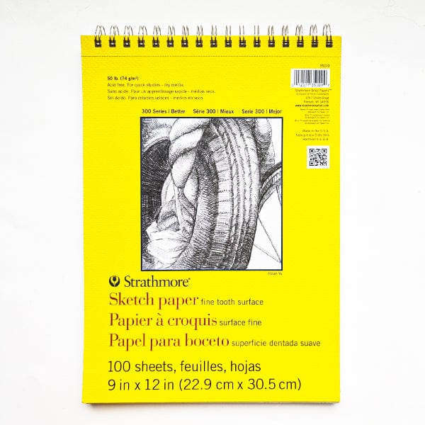 Strathmore Drawing Pad - Spiralbound Strathmore - 300 Series - Sketch Pad - Top-Coil Bound - 9x12" 350-9