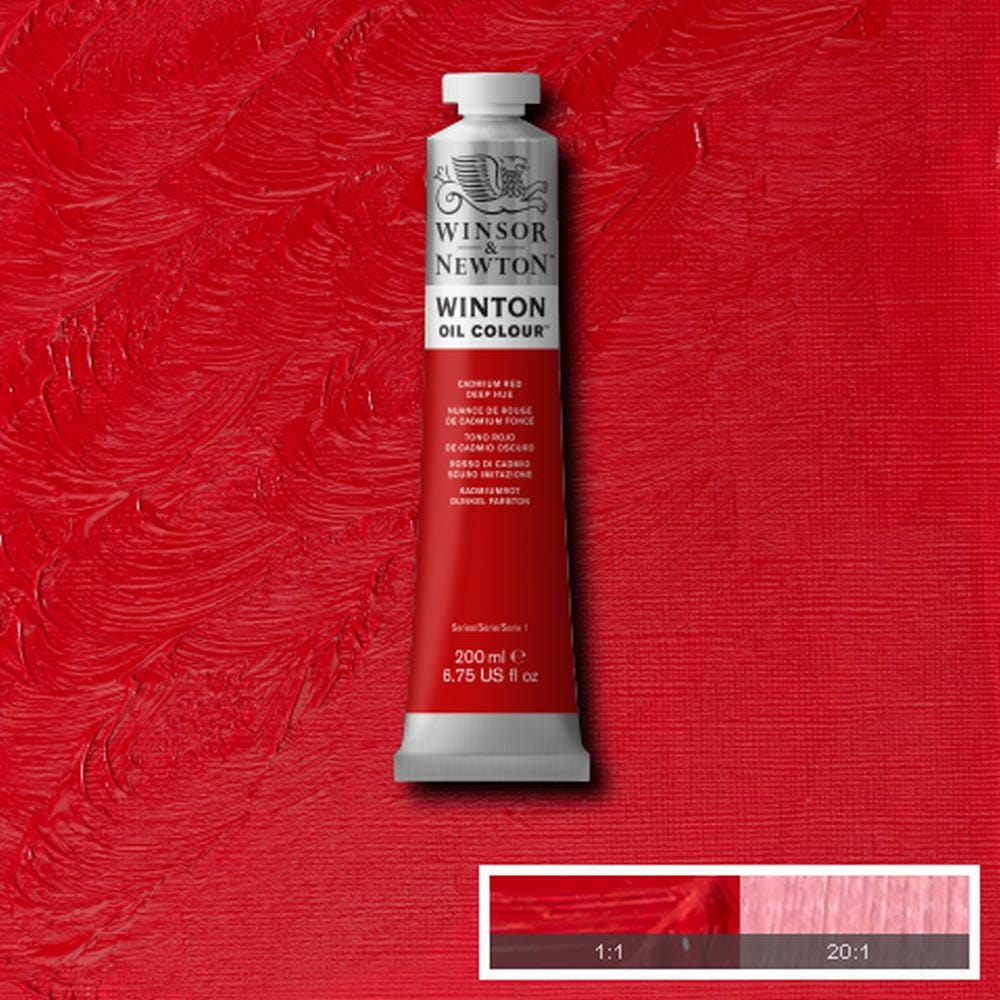 Winsor & Newton Oil Colour CADMIUM RED DEEP HUE Winsor & Newton - Winton Oil Colour - 200mL Tubes - Series 1