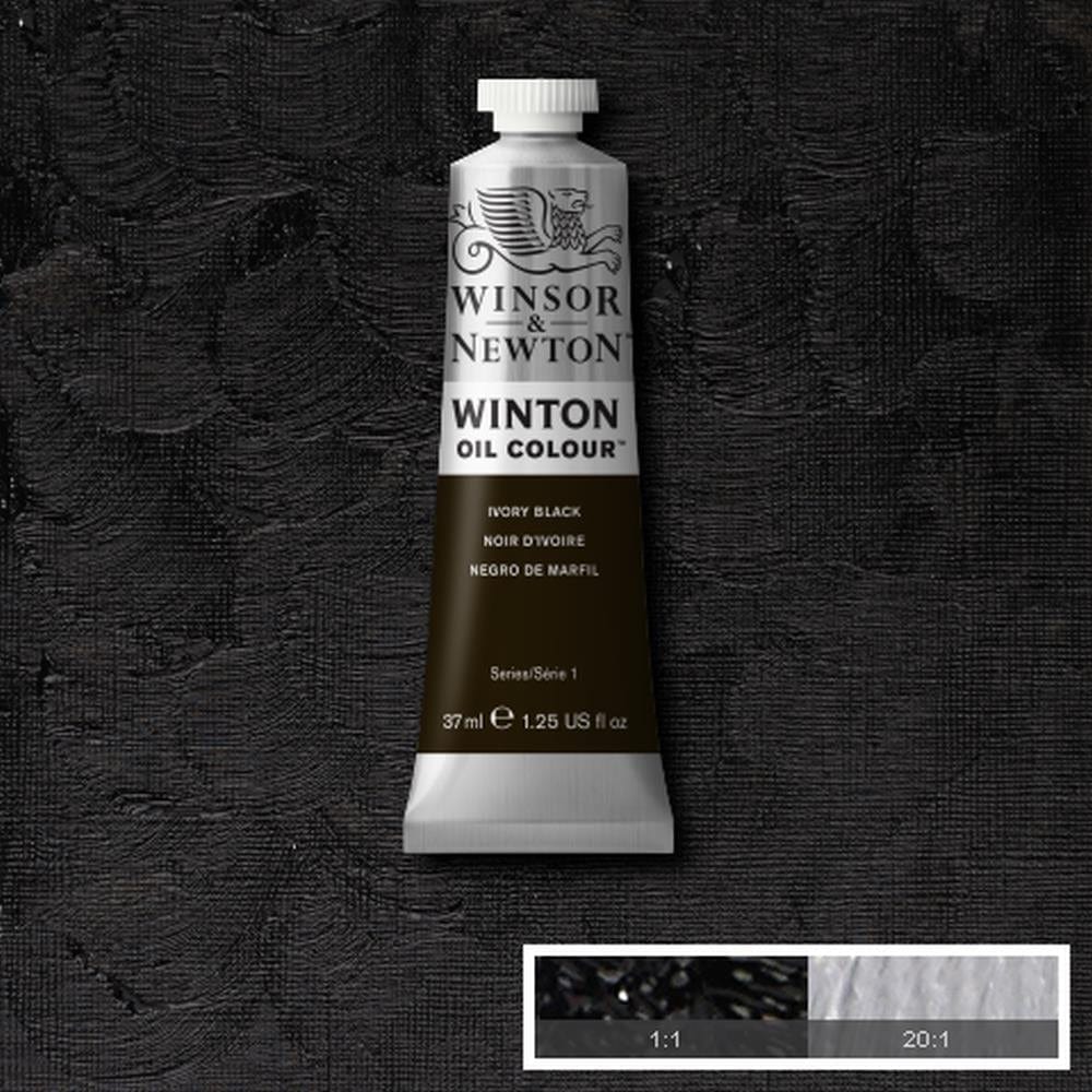 Winsor & Newton Oil Colour IVORY BLACK Winsor & Newton - Winton Oil Colour - 37mL Tubes - Series 1