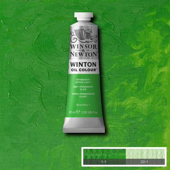 Winsor & Newton Oil Colour PERMANENT GREEN LIGHT Winsor & Newton - Winton Oil Colour - 37mL Tubes - Series 1