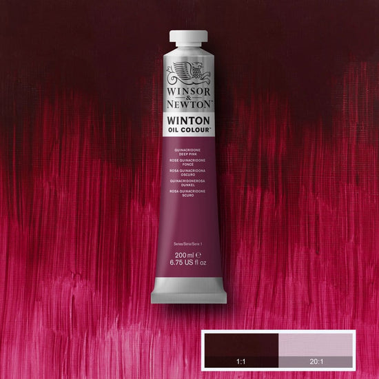 Winsor & Newton Oil Colour QUINACRIDONE DEEP PINK Winsor & Newton - Winton Oil Colour - 200mL Tubes - Series 1