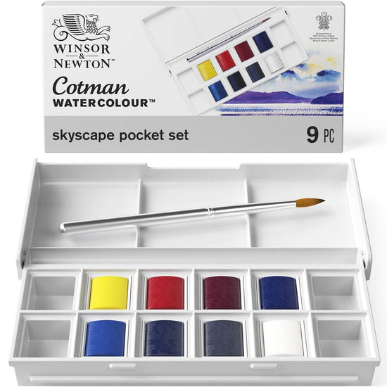 Winsor & Newton Watercolour Set Winsor & Newton - Cotman Watercolours - Skyscape Pocket Set - 8 Half Pans - Item #0390672