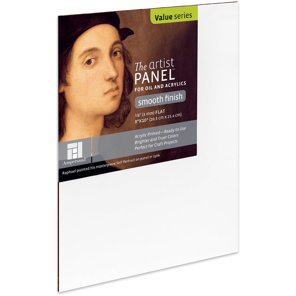 Ampersand Primed Wood Panel Ampersand - Primed Wood Panel - Smooth - 1/8" Depth - 8x10" - Item #APS0810