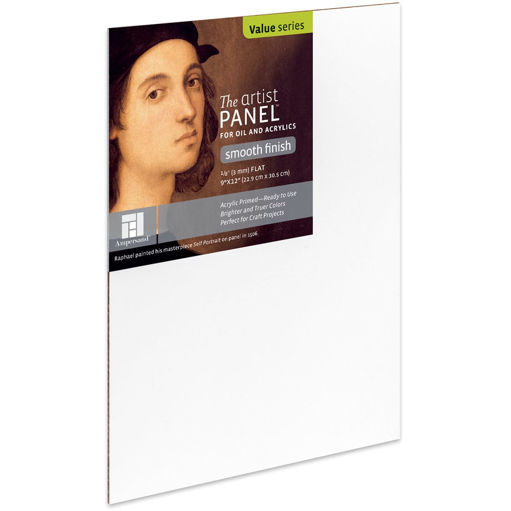 Ampersand Primed Wood Panel Ampersand - Primed Wood Panel - Smooth - 1/8" Depth - 9x12" - Item #APS0912
