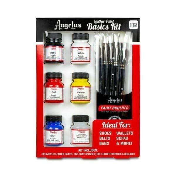 ANGELUS LEATHER PAINT KIT Angelus - Leather Paint Basics Kit - 11 Pieces