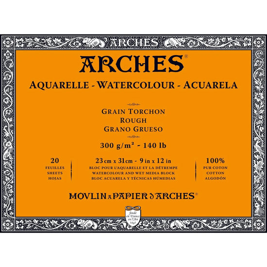 Arches Watercolour Block Arches - Watercolour Block - Rough - 140lb - 9x12" - Item #A1795085