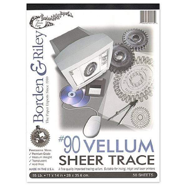 BORDENRILEY PAD Borden Riley #90 Trace Vellum Pad 11x14"