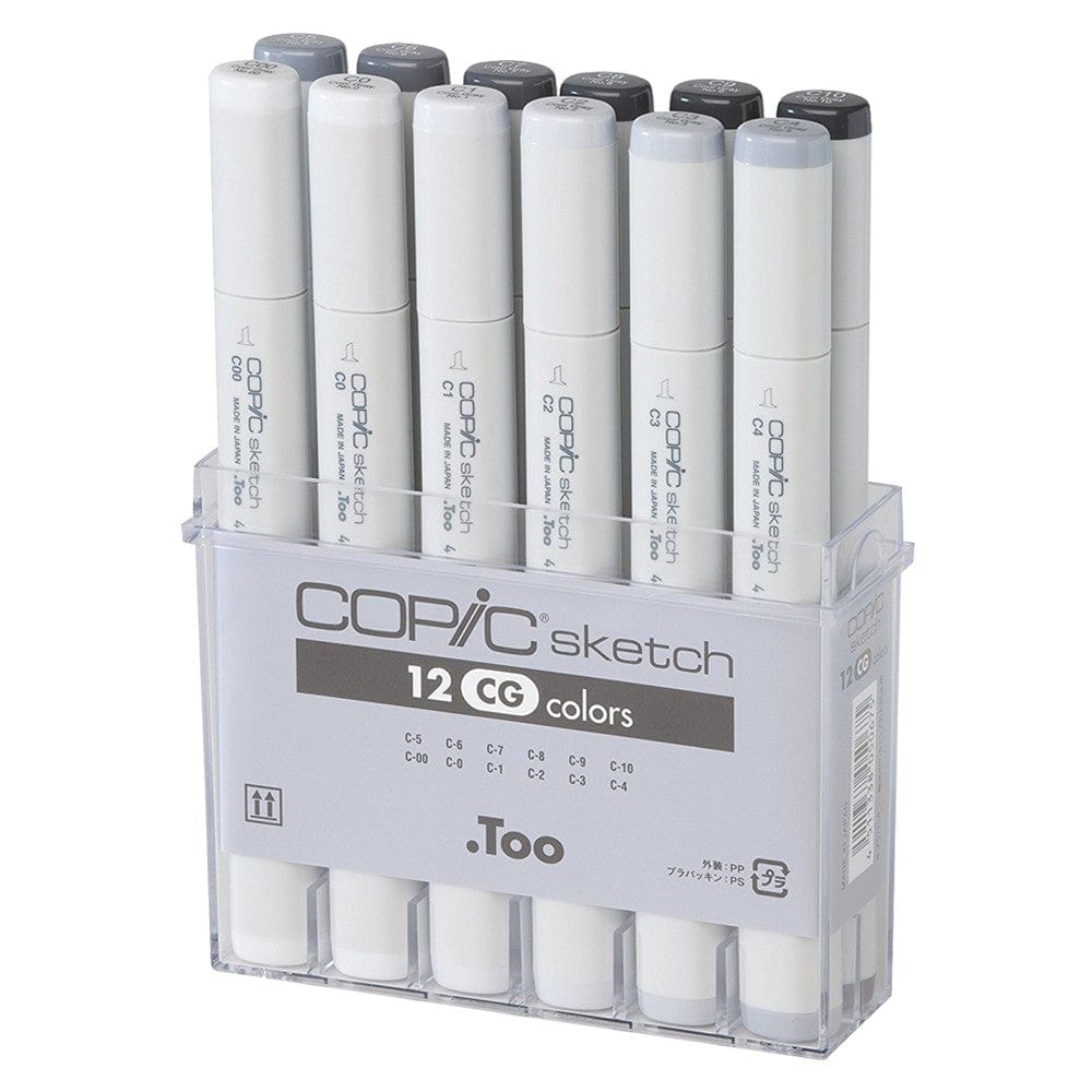 COPIC MARKER SET Copic - Sketch Marker Set - 12 Colours - Cool Gray Set