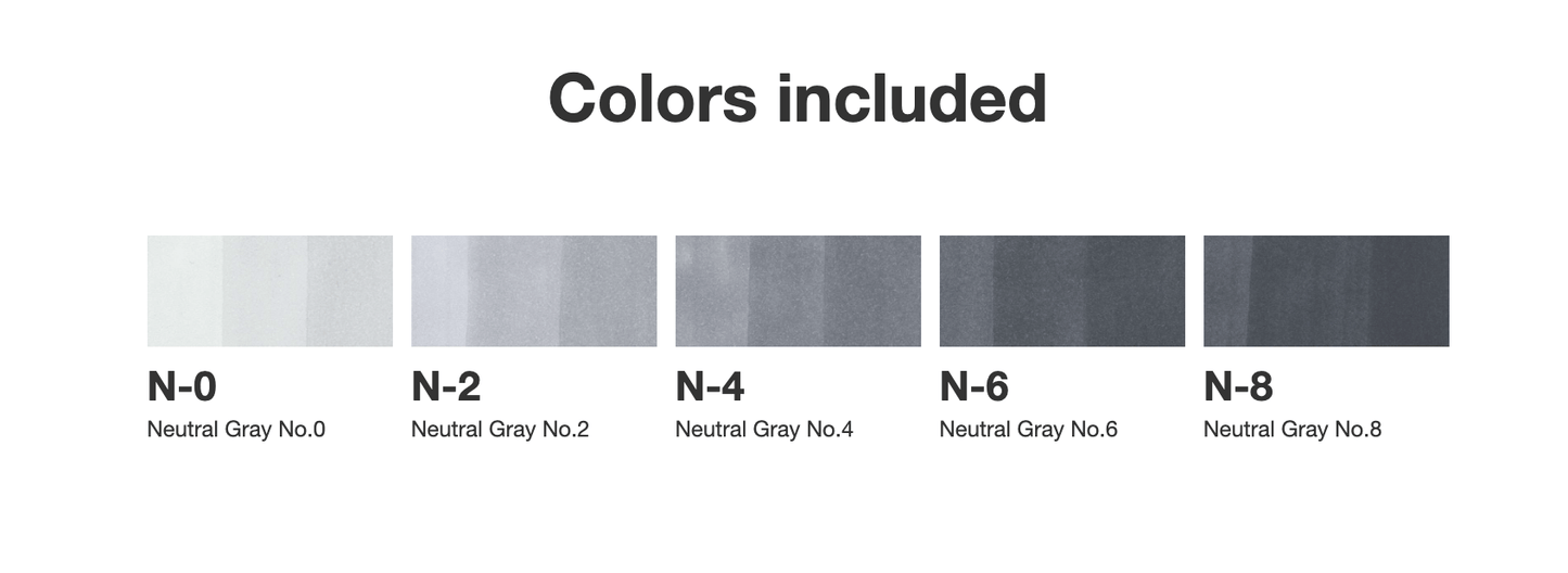 COPIC MARKER SET Copic - Sketch Marker Set - 6 Colours - Sketching Grays