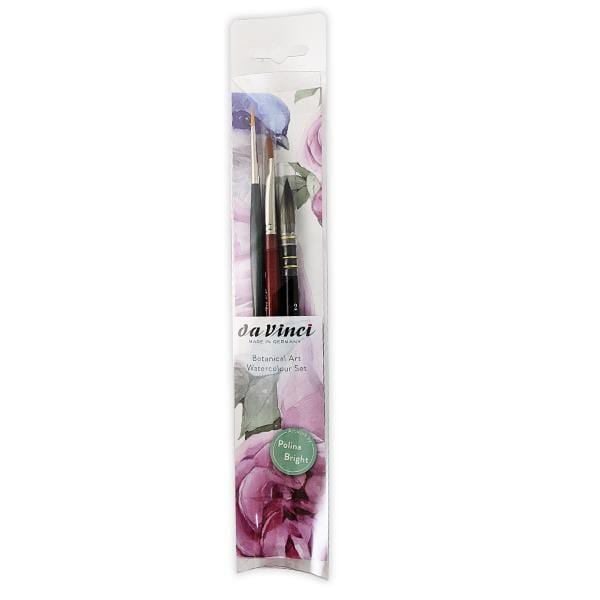 DAVINCI WATERCOLOUR SET da Vinci Watercolour set of 3 brushes - Botanical Art