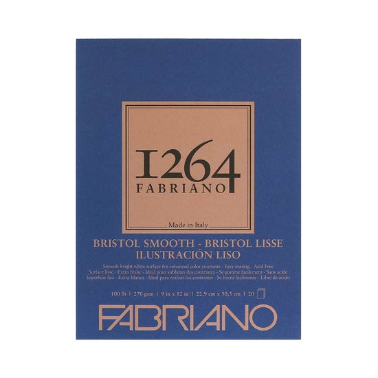 FABRIANO Bristol Pad - Smooth Fabriano - 1264 - Bristol Pad - Smooth - 9x12" - 20 sheets - 100lb - Item #19100588